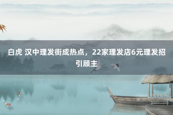 白虎 汉中理发街成热点，22家理发店6元理发招引顾主