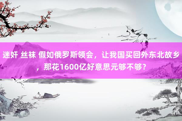 迷奸 丝袜 假如俄罗斯领会，让我国买回外东北故乡，那花1600亿好意思元够不够？