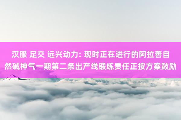 汉服 足交 远兴动力: 现时正在进行的阿拉善自然碱神气一期第二条出产线锻练责任正按方案鼓励