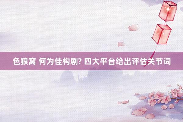 色狼窝 何为佳构剧? 四大平台给出评估关节词