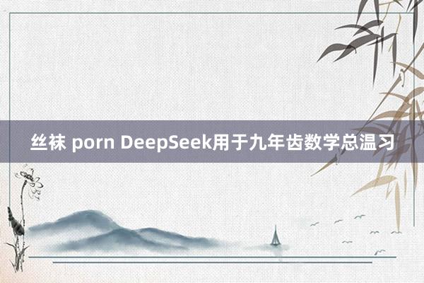 丝袜 porn DeepSeek用于九年齿数学总温习