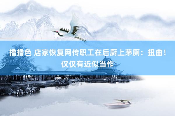 撸撸色 店家恢复网传职工在后厨上茅厕：扭曲！仅仅有近似当作